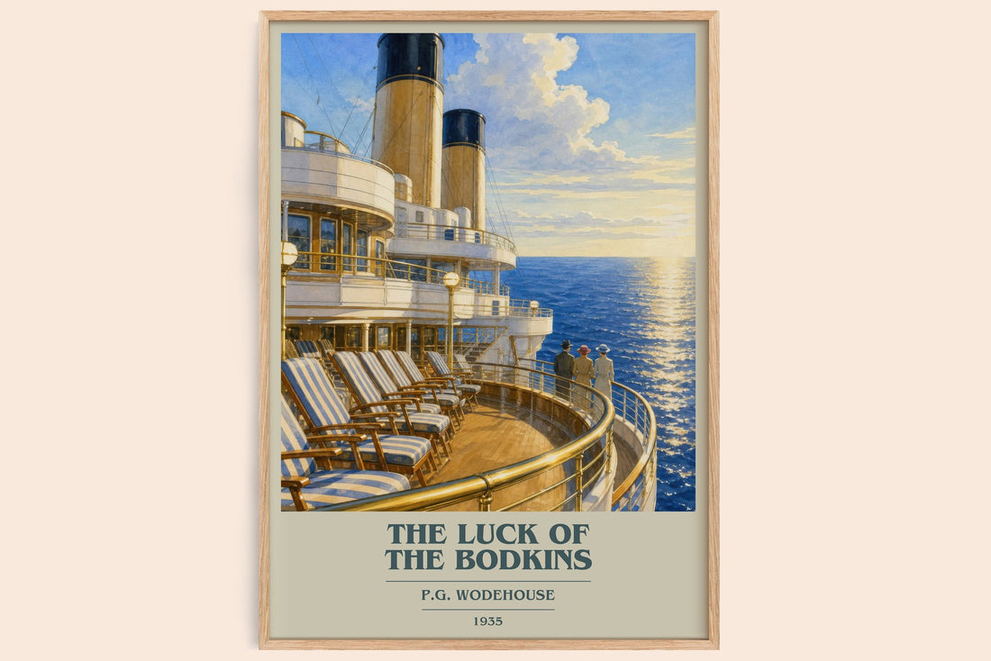 The Luck of the Bodkins book cover book poster by P.G. Wodehouse – framed literary art print