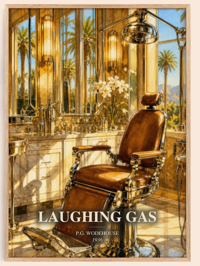 Laughing Gas Book Watercolour Illustration by P.G. Wodehouse
