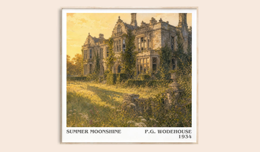 Summer Moonshine literary book poster by P.G. Wodehouse – framed literary art print