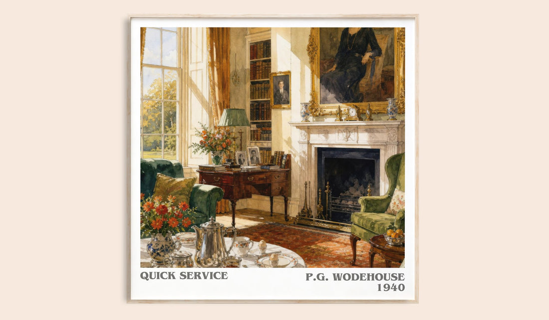 Quick Service literary book poster by P.G. Wodehouse – framed literary art print