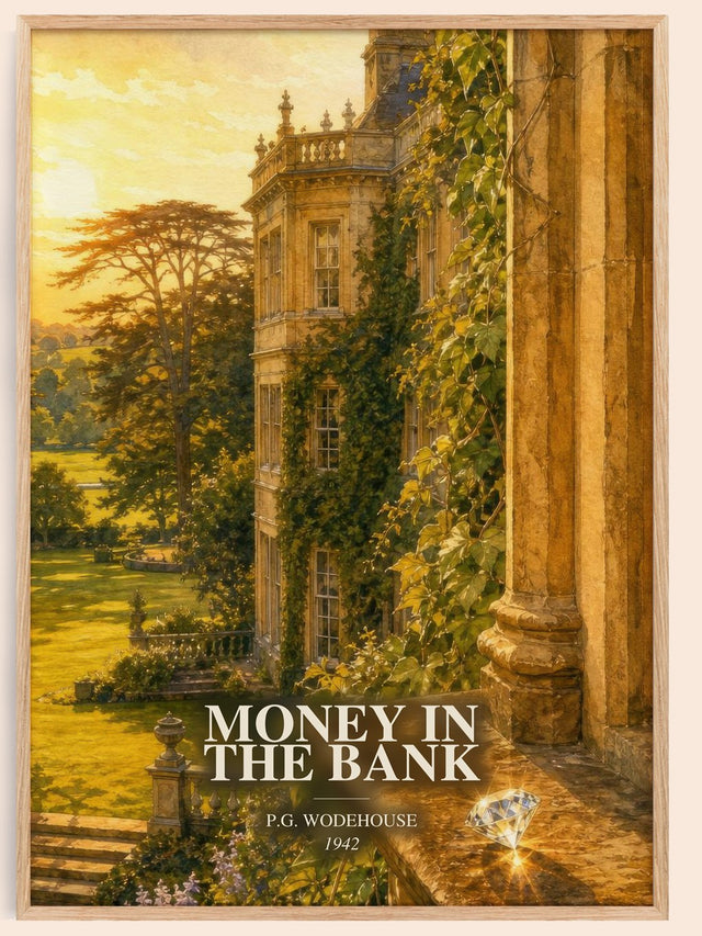 Money in the Bank Book Watercolour Illustration by P.G. Wodehouse