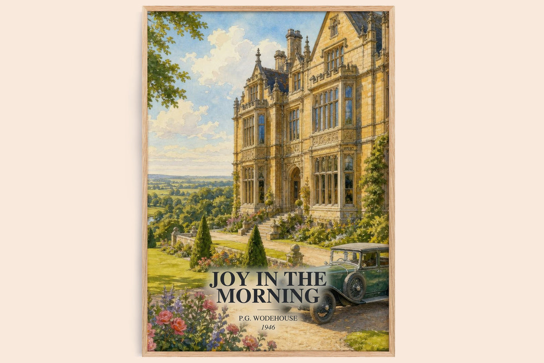 Joy in the Morning watercolour book poster by P.G. Wodehouse – framed literary art print