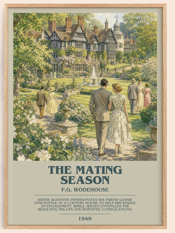 The Mating Season bookish book poster by P.G. Wodehouse – framed literary art print