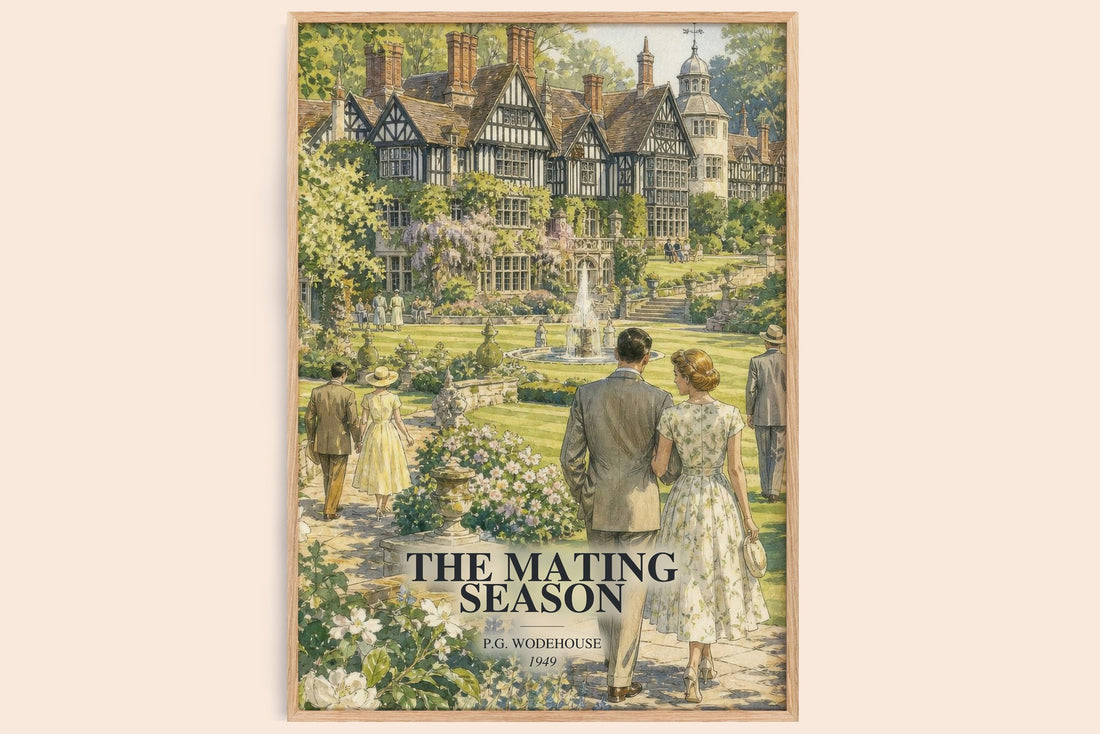 The Mating Season watercolour book poster by P.G. Wodehouse – framed literary art print