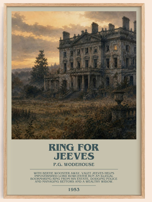 Ring for Jeeves bookish book poster by P.G. Wodehouse – framed literary art print
