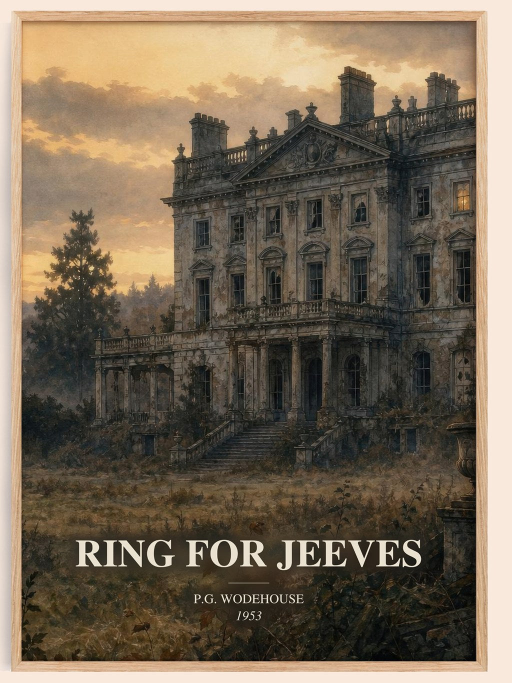 Ring for Jeeves watercolour book poster by P.G. Wodehouse – framed literary art print
