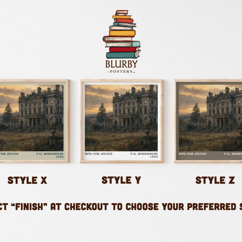 Ring for Jeeves literary print in frame leaning in hallway – satire wall art
