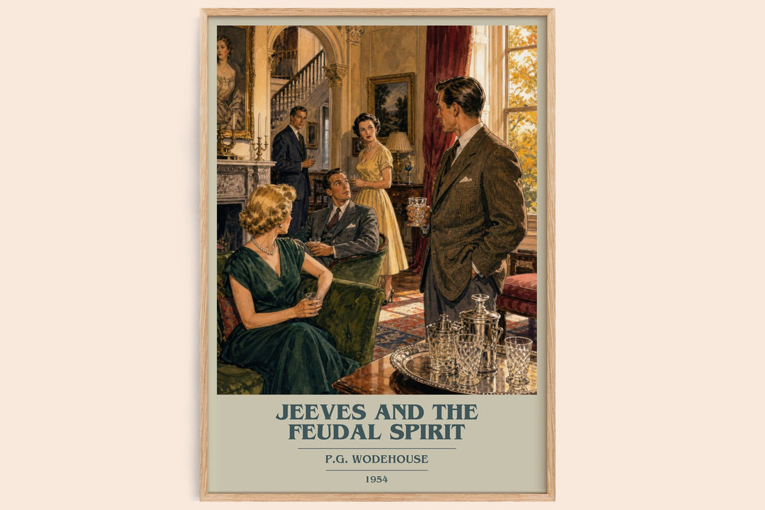 Jeeves and the Feudal Spirit book cover book poster by P.G. Wodehouse – framed literary art print