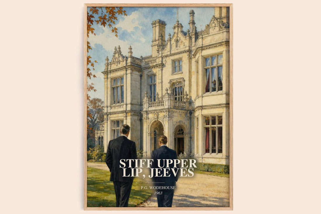 Stiff Upper Lip, Jeeves watercolour book poster by P.G. Wodehouse – framed literary art print