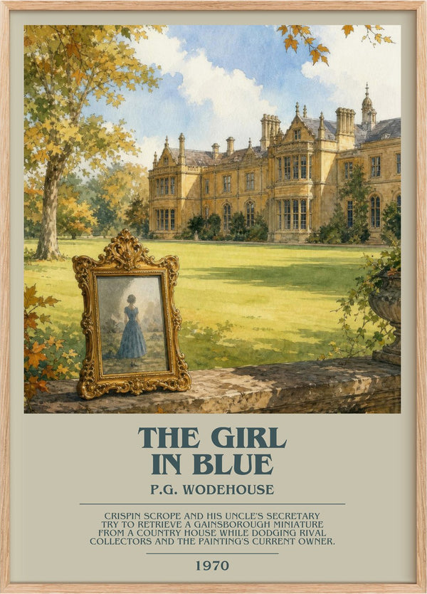 The Girl in Blue Bookish Wall Art by P.G. Wodehouse