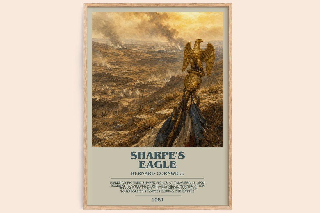 Sharpe's Eagle bookish book poster by Bernard Cornwell – framed literary art print