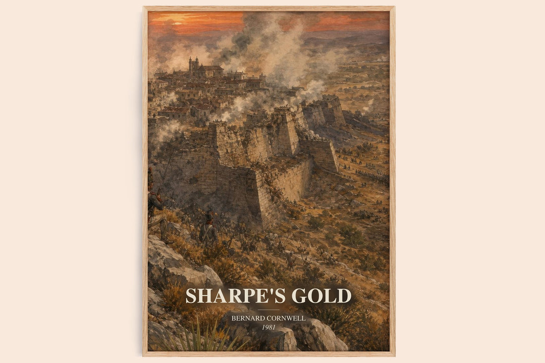 Sharpe's Gold watercolour book poster by Bernard Cornwell – framed literary art print