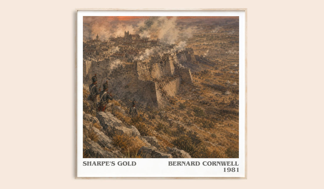 Sharpe's Gold literary book poster by Bernard Cornwell – framed literary art print