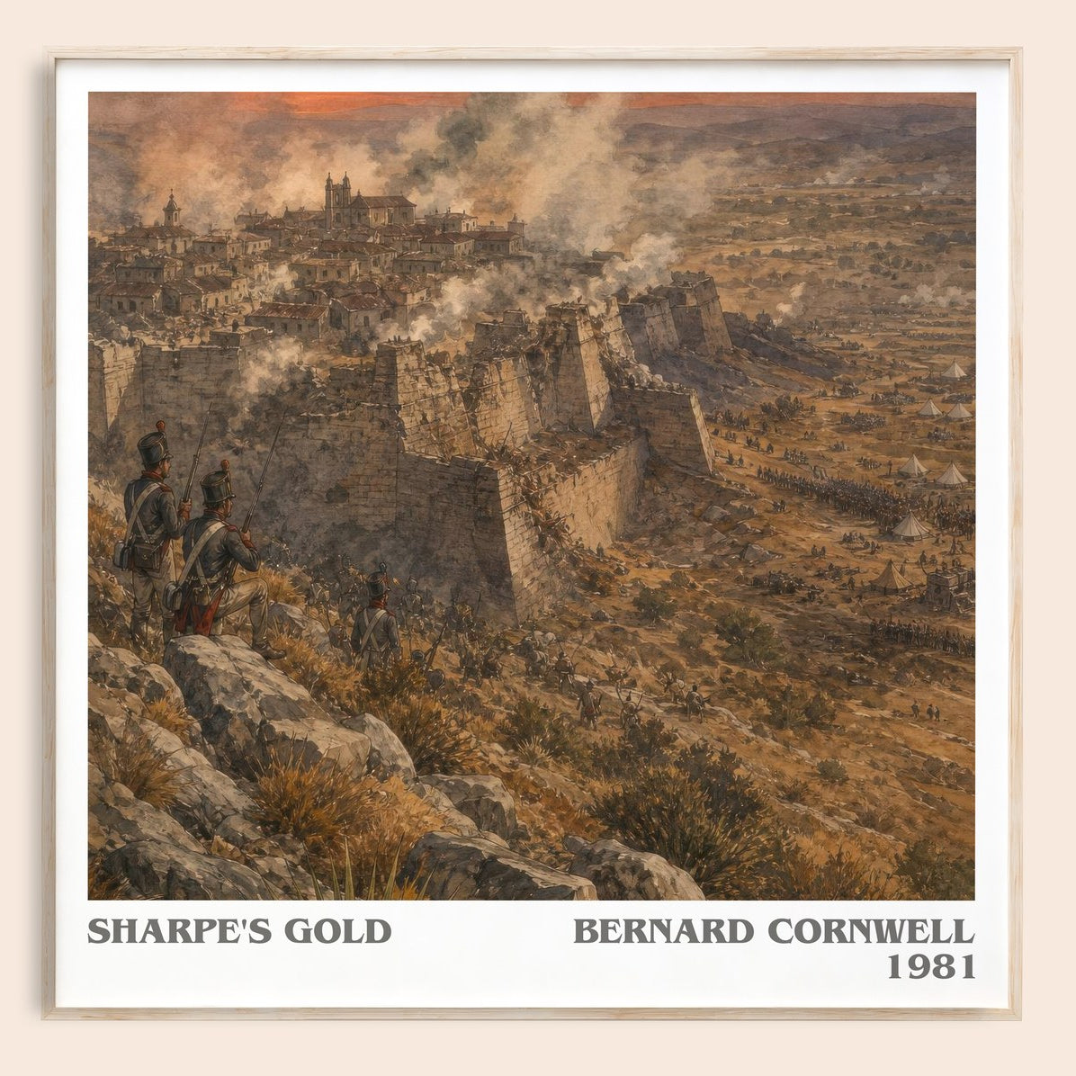 Sharpe's Gold Literary Art Print by Bernard Cornwell – square framed poster