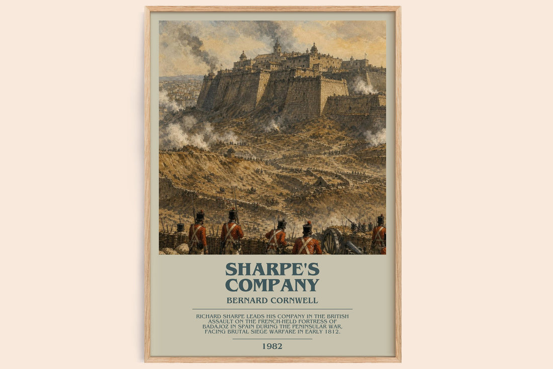 Sharpe's Company bookish book poster by Bernard Cornwell – framed literary art print