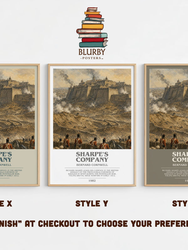 Sharpe's Company bookish print in frame leaning in hallway – historical fiction wall art