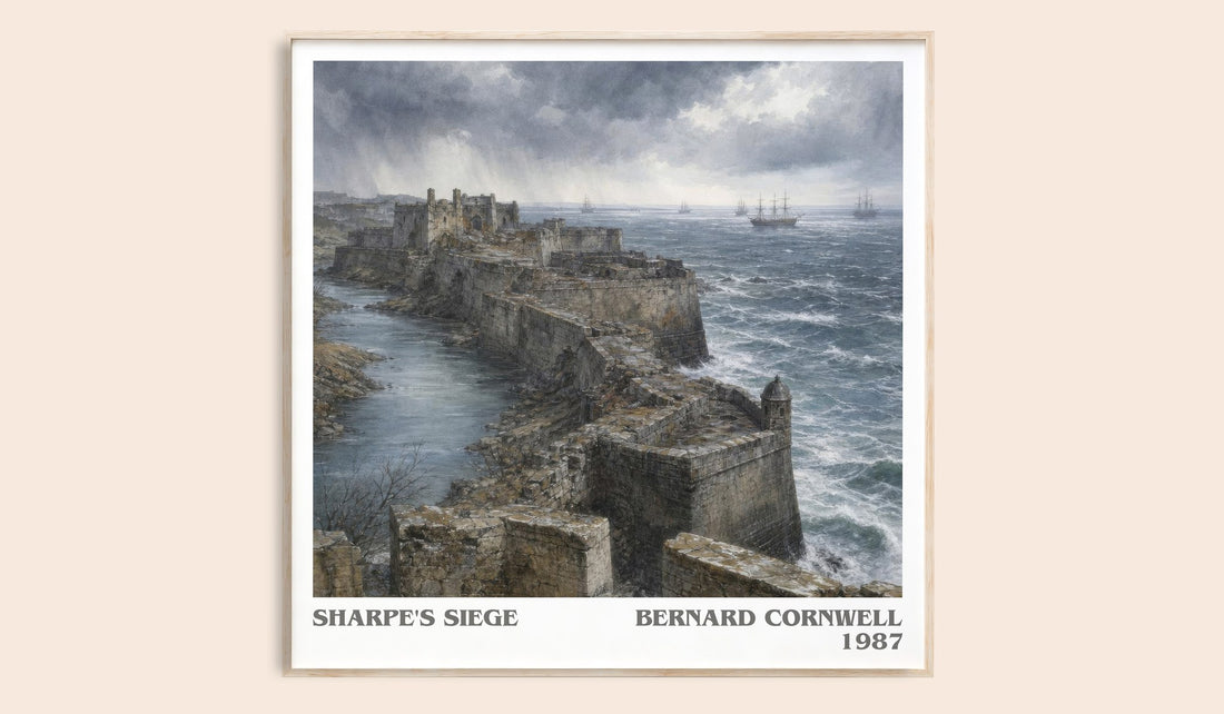 Sharpe's Siege literary book poster by Bernard Cornwell – framed literary art print