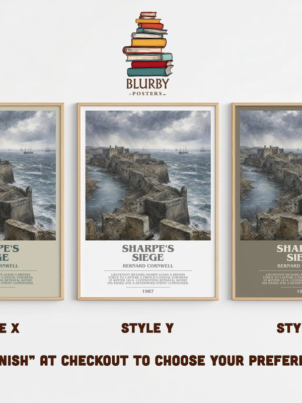 Sharpe's Siege bookish print in frame leaning in hallway – historical fiction wall art