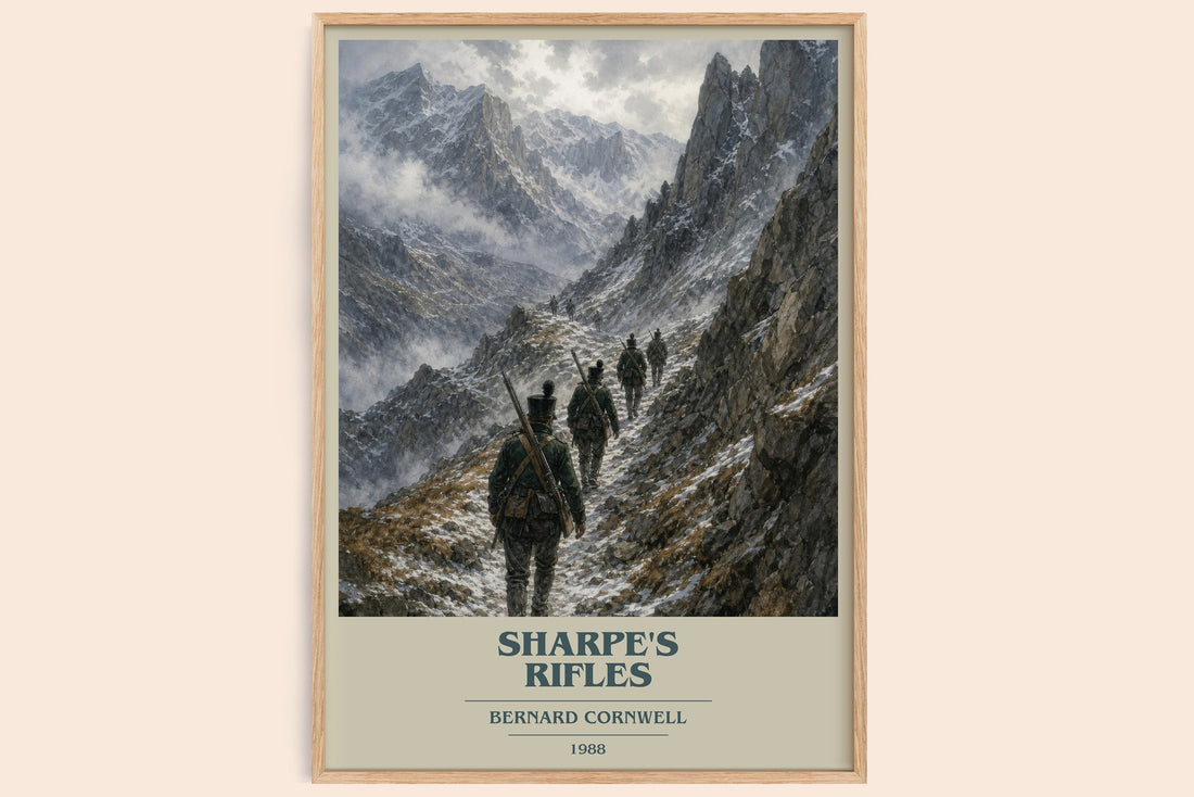 Sharpe's Rifles book cover book poster by Bernard Cornwell – framed literary art print