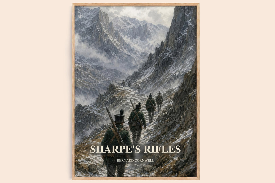 Sharpe's Rifles watercolour book poster by Bernard Cornwell – framed literary art print