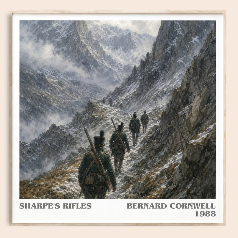Sharpe's Rifles literary book poster by Bernard Cornwell – framed literary art print