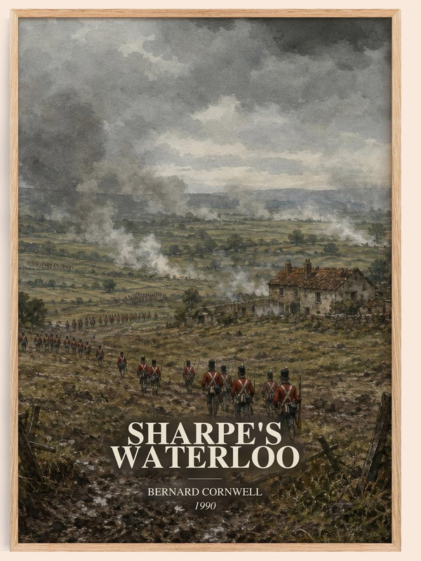 Sharpe's Waterloo watercolour book poster by Bernard Cornwell – framed literary art print