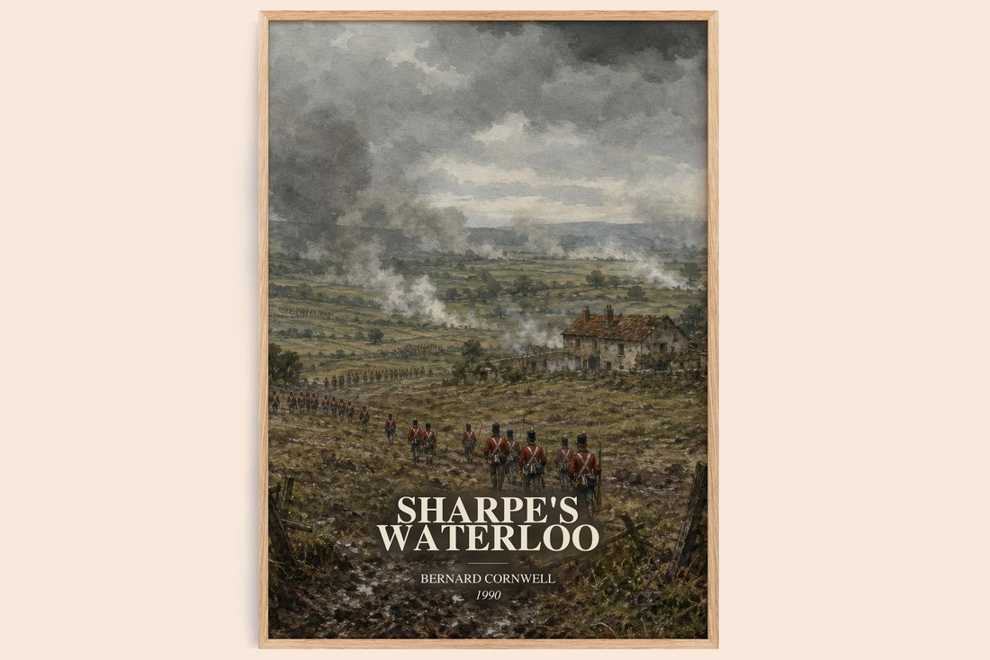 Sharpe's Waterloo watercolour book poster by Bernard Cornwell – framed literary art print