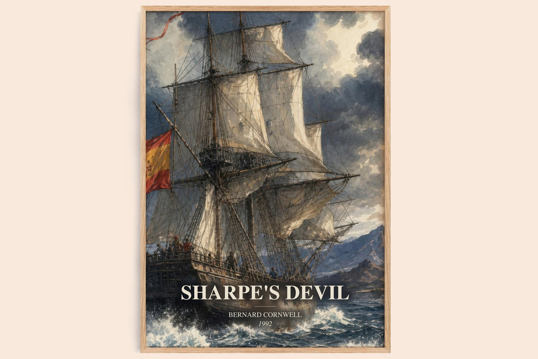 Sharpe's Devil watercolour book poster by Bernard Cornwell – framed literary art print