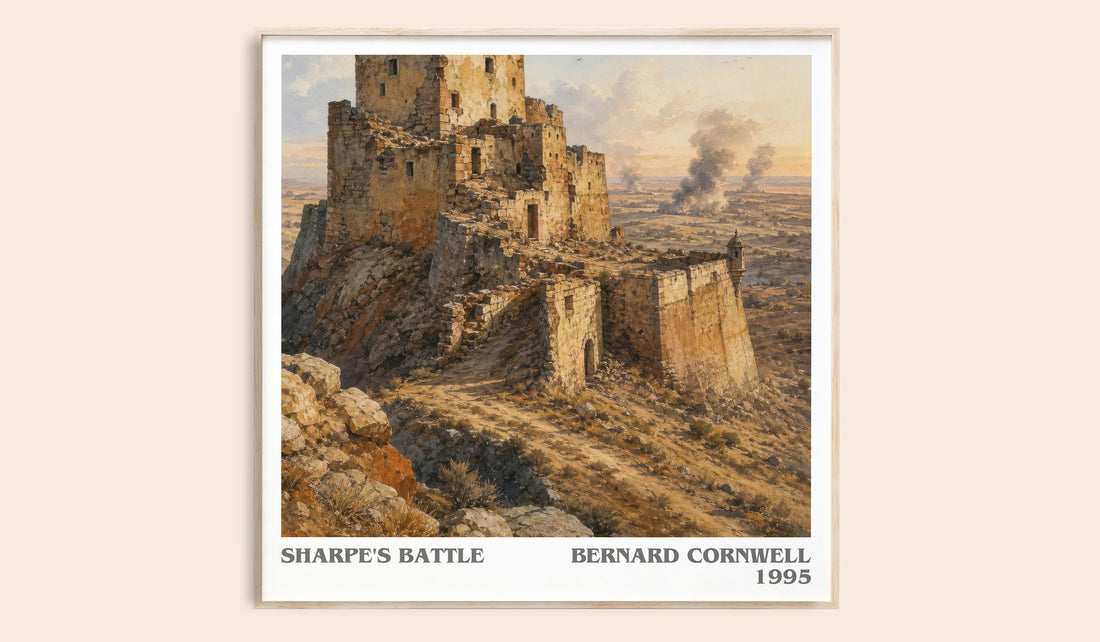 Sharpe's Battle literary book poster by Bernard Cornwell – framed literary art print