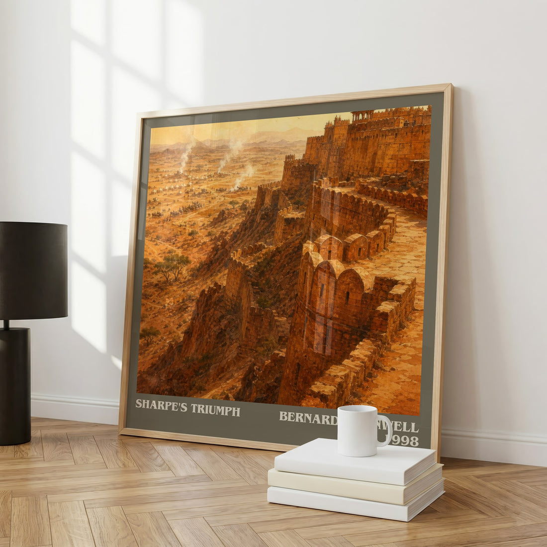 Sharpe's Triumph Literary Art Print by Bernard Cornwell – large square framed print leaning against a wall