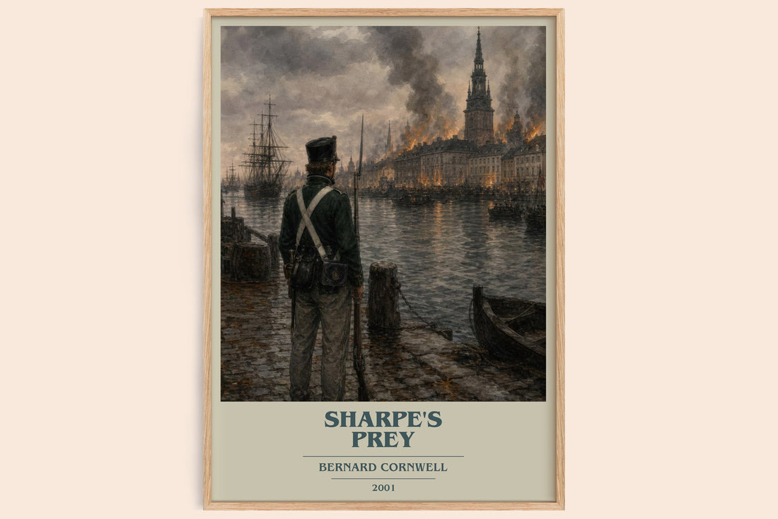 Sharpe's Prey book cover book poster by Bernard Cornwell – framed literary art print