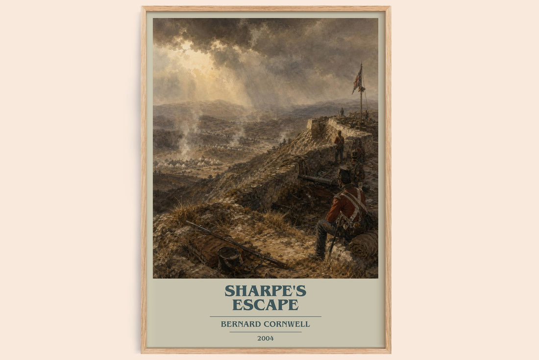 Sharpe's Escape book cover book poster by Bernard Cornwell – framed literary art print