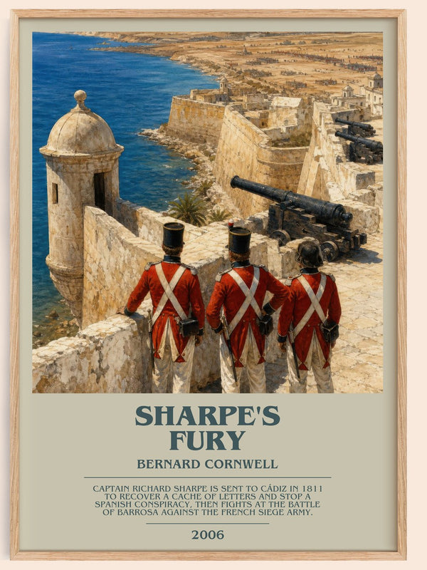 Sharpe's Fury bookish book poster by Bernard Cornwell – framed literary art print