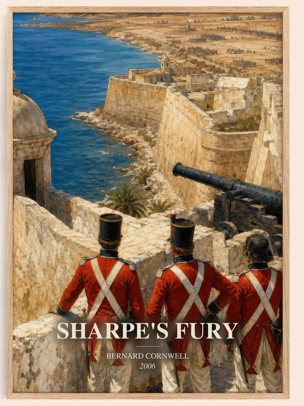 Sharpe's Fury watercolour book poster by Bernard Cornwell – framed literary art print