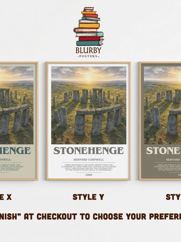 Stonehenge bookish print in frame leaning in hallway – historical fiction wall art