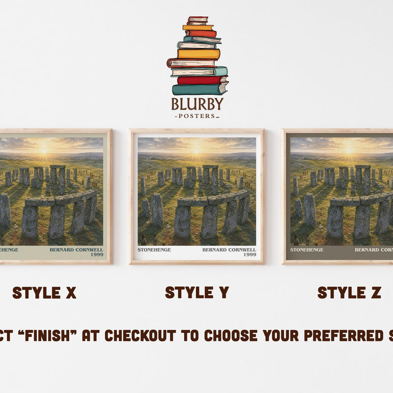 Stonehenge literary print in frame leaning in hallway – historical fiction wall art