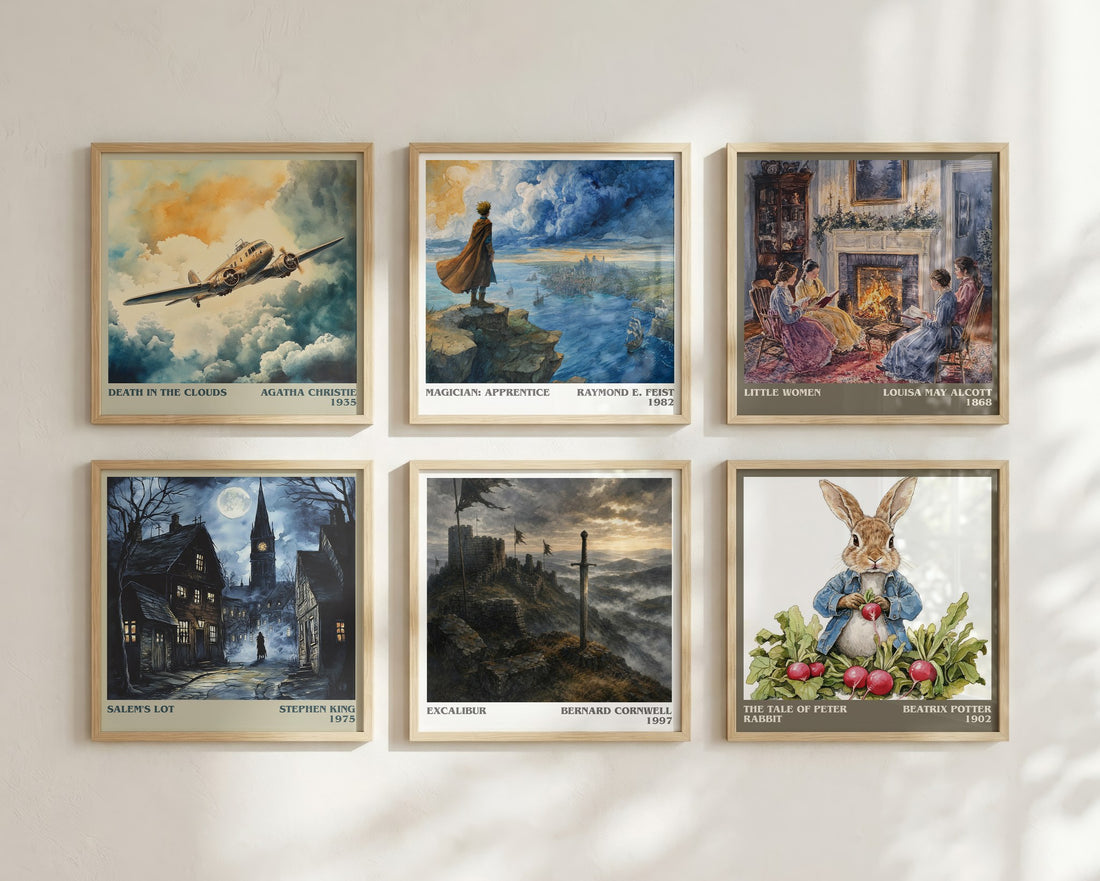 Excalibur Literary Art Print by Bernard Cornwell – square print in a six-frame gallery wall