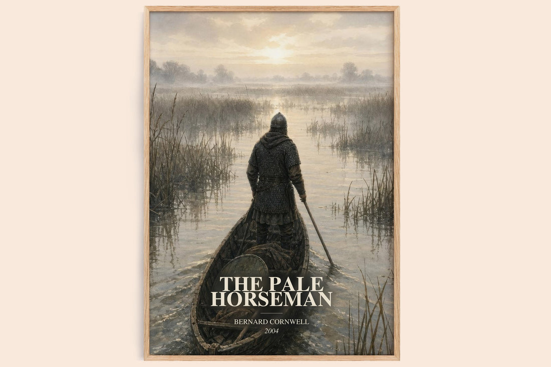 The Pale Horseman watercolour book poster by Bernard Cornwell – framed literary art print