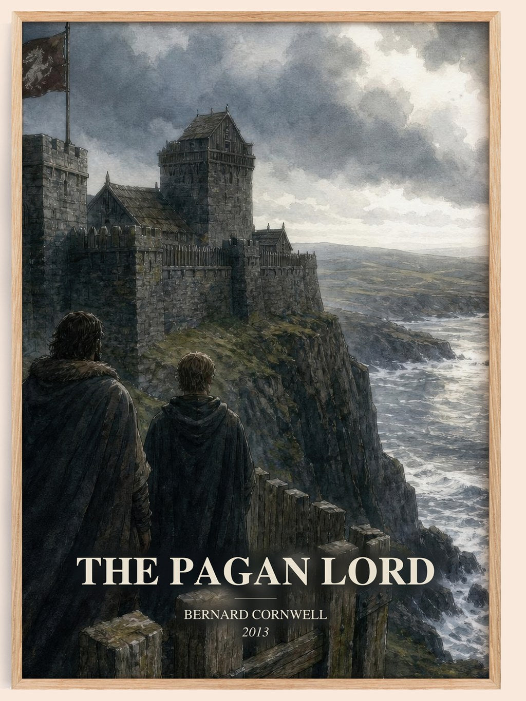 The Pagan Lord watercolour book poster by Bernard Cornwell – framed literary art print