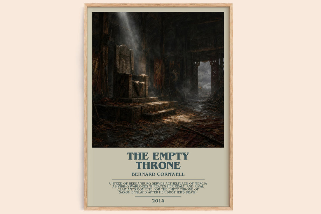The Empty Throne bookish book poster by Bernard Cornwell – framed literary art print