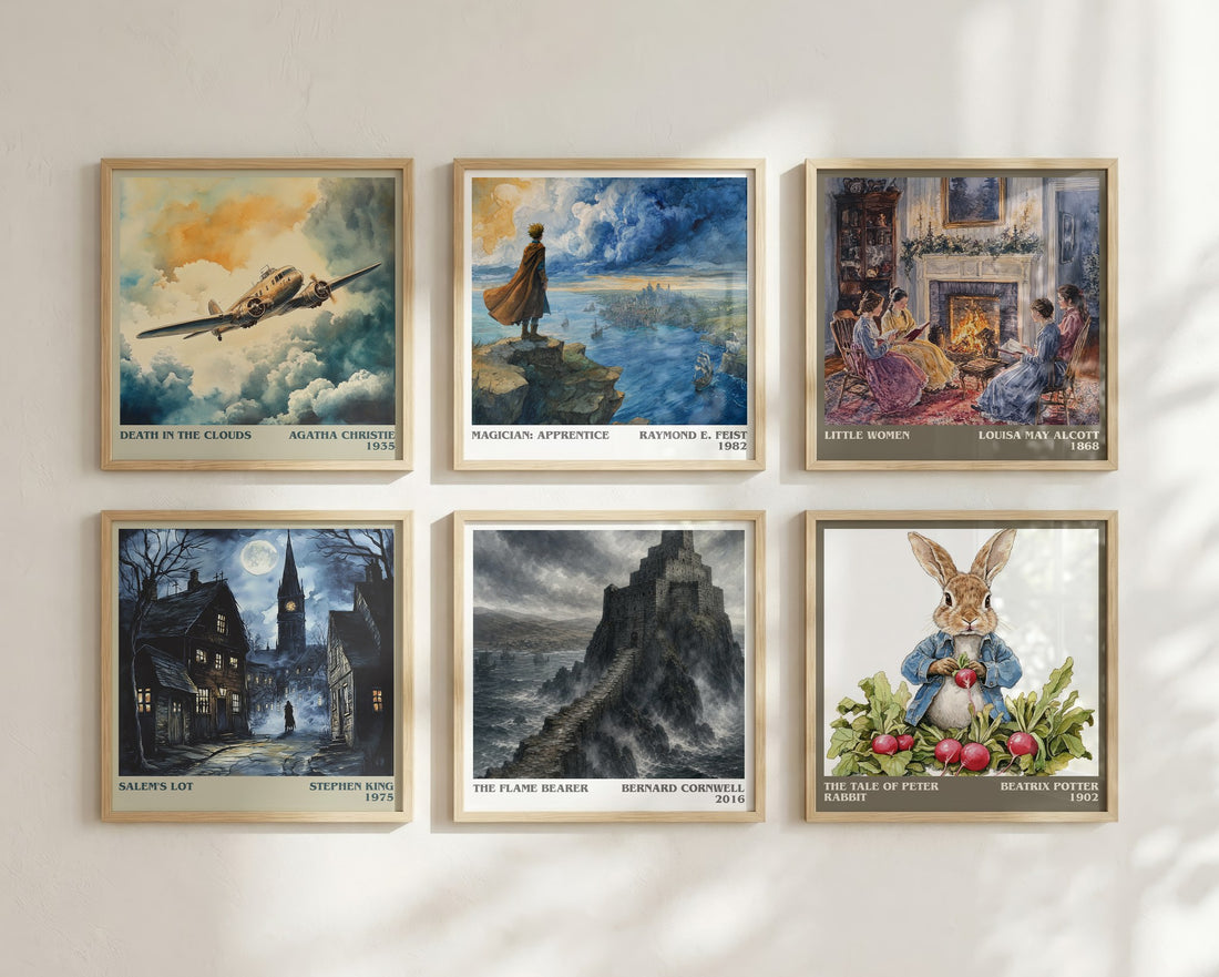 The Flame Bearer Literary Art Print by Bernard Cornwell – square print in a six-frame gallery wall