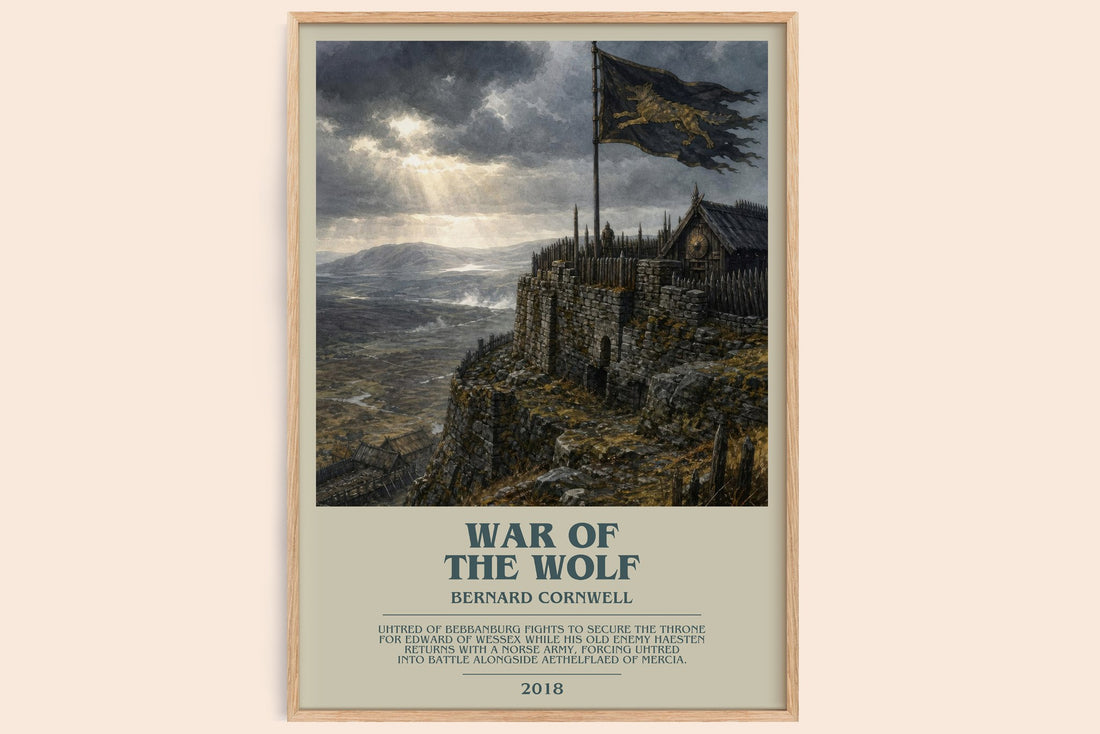 War of the Wolf bookish book poster by Bernard Cornwell – framed literary art print