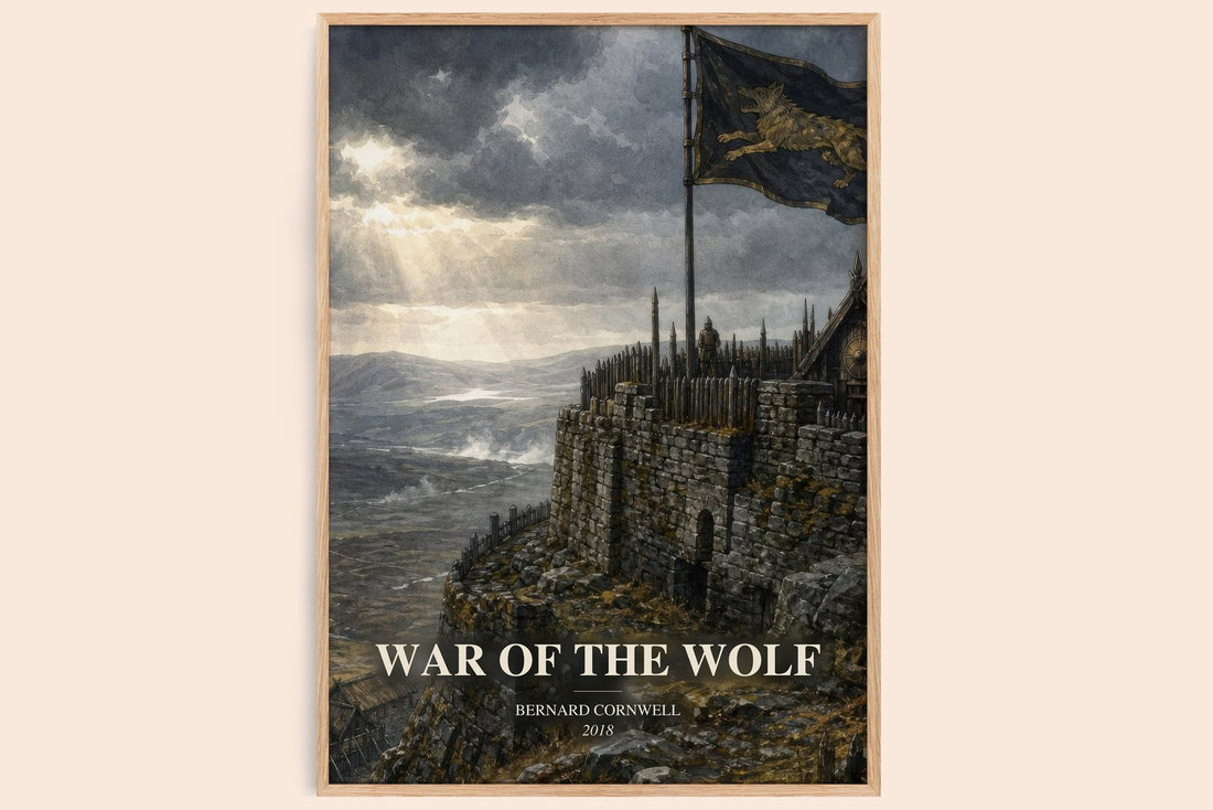War of the Wolf watercolour book poster by Bernard Cornwell – framed literary art print
