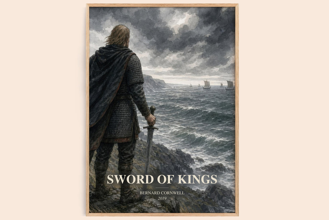 Sword of Kings watercolour book poster by Bernard Cornwell – framed literary art print