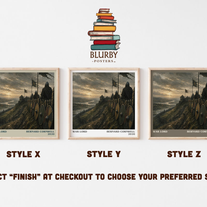 War Lord literary print in frame leaning in hallway – historical fiction wall art