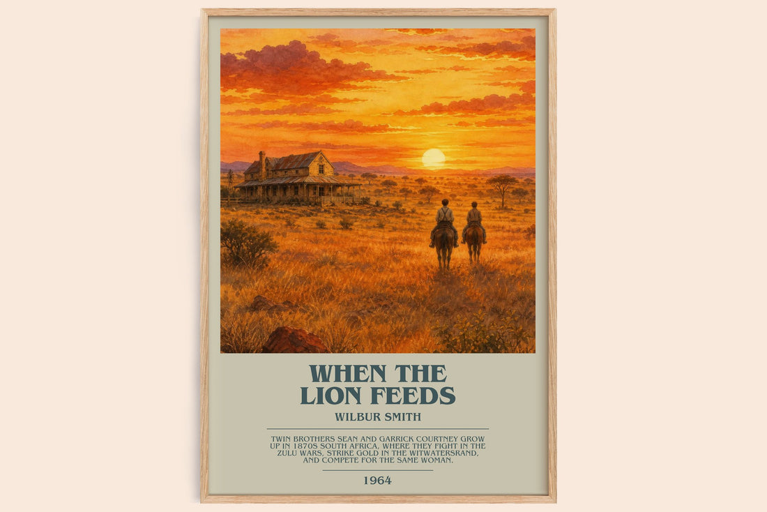 When the Lion Feeds bookish book poster by Wilbur Smith – framed literary art print