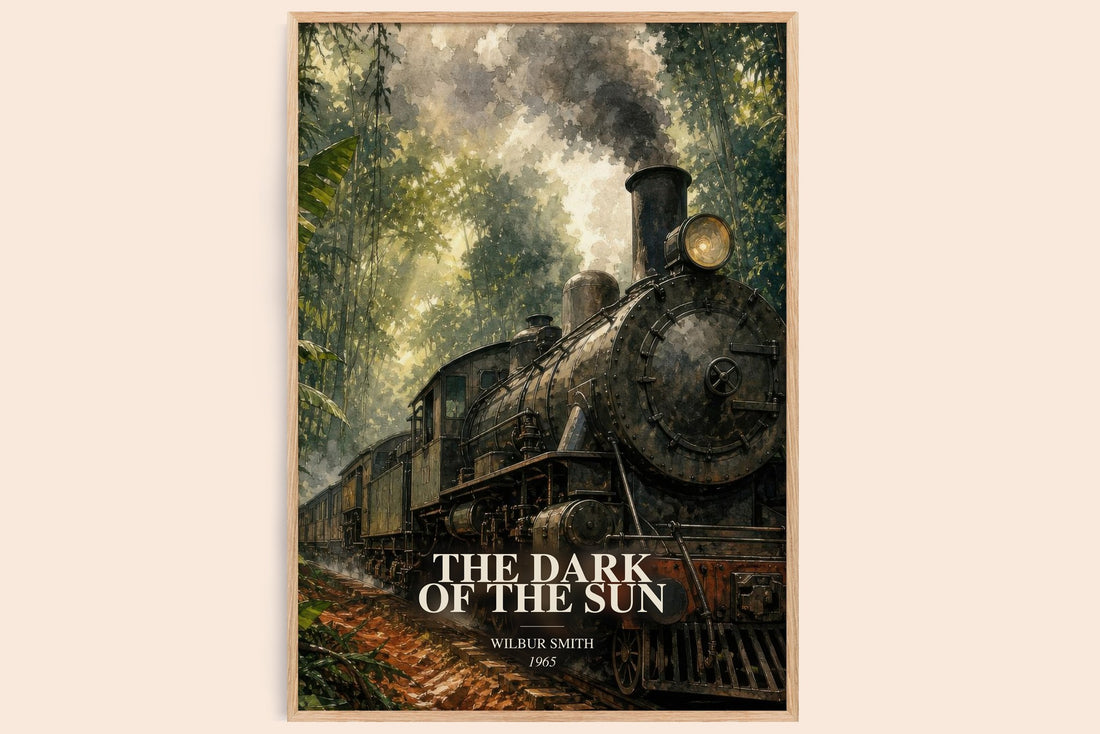 The Dark of the Sun watercolour book poster by Wilbur Smith – framed literary art print