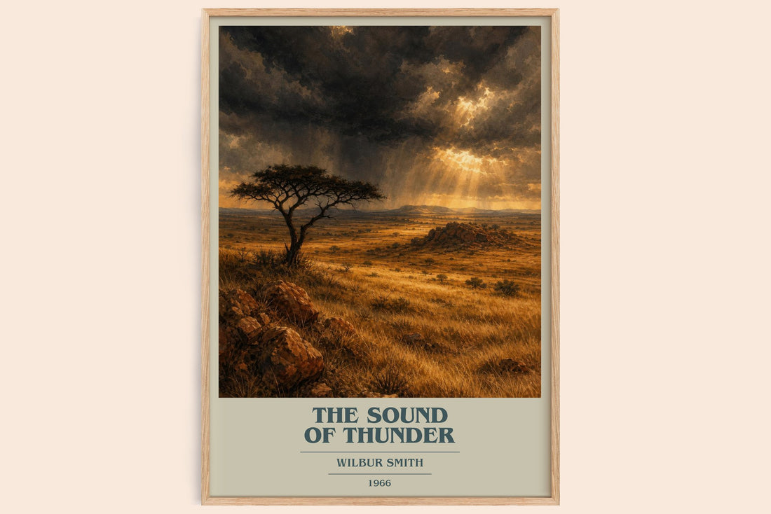 The Sound of Thunder book cover book poster by Wilbur Smith – framed literary art print