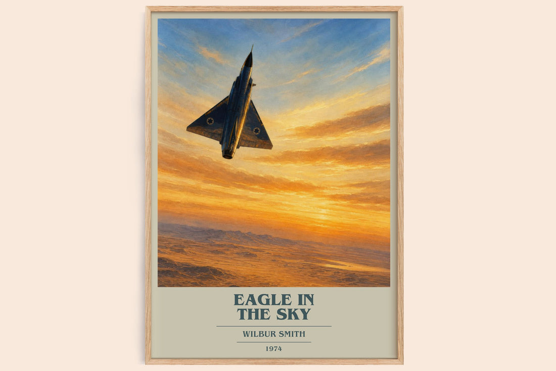 Eagle in the Sky book cover book poster by Wilbur Smith – framed literary art print