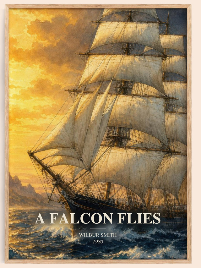 A Falcon Flies Book Watercolour Illustration by Wilbur Smith